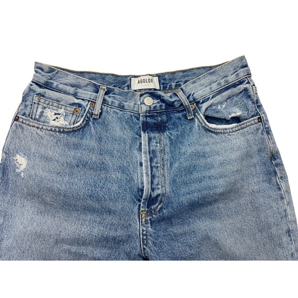 Agolde Denim - AGOLDE Womens Jeans Size 29 Blue Distressed Straight Leg Denim